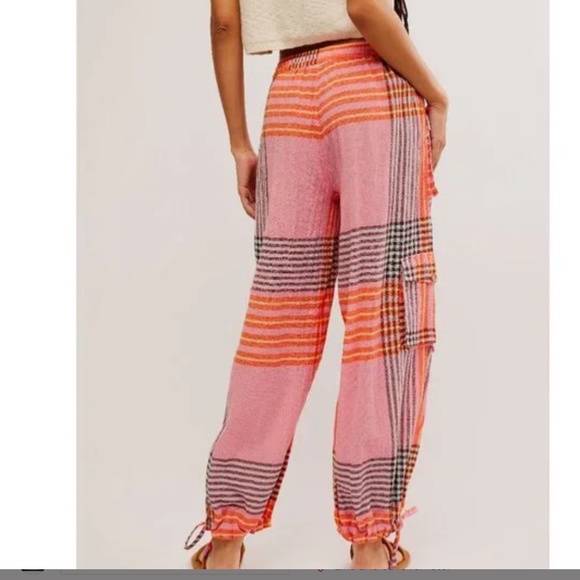 Free People Crafted Cargo Pants in Pink Combo sz xs, sm NWT - Picture 4 of 9